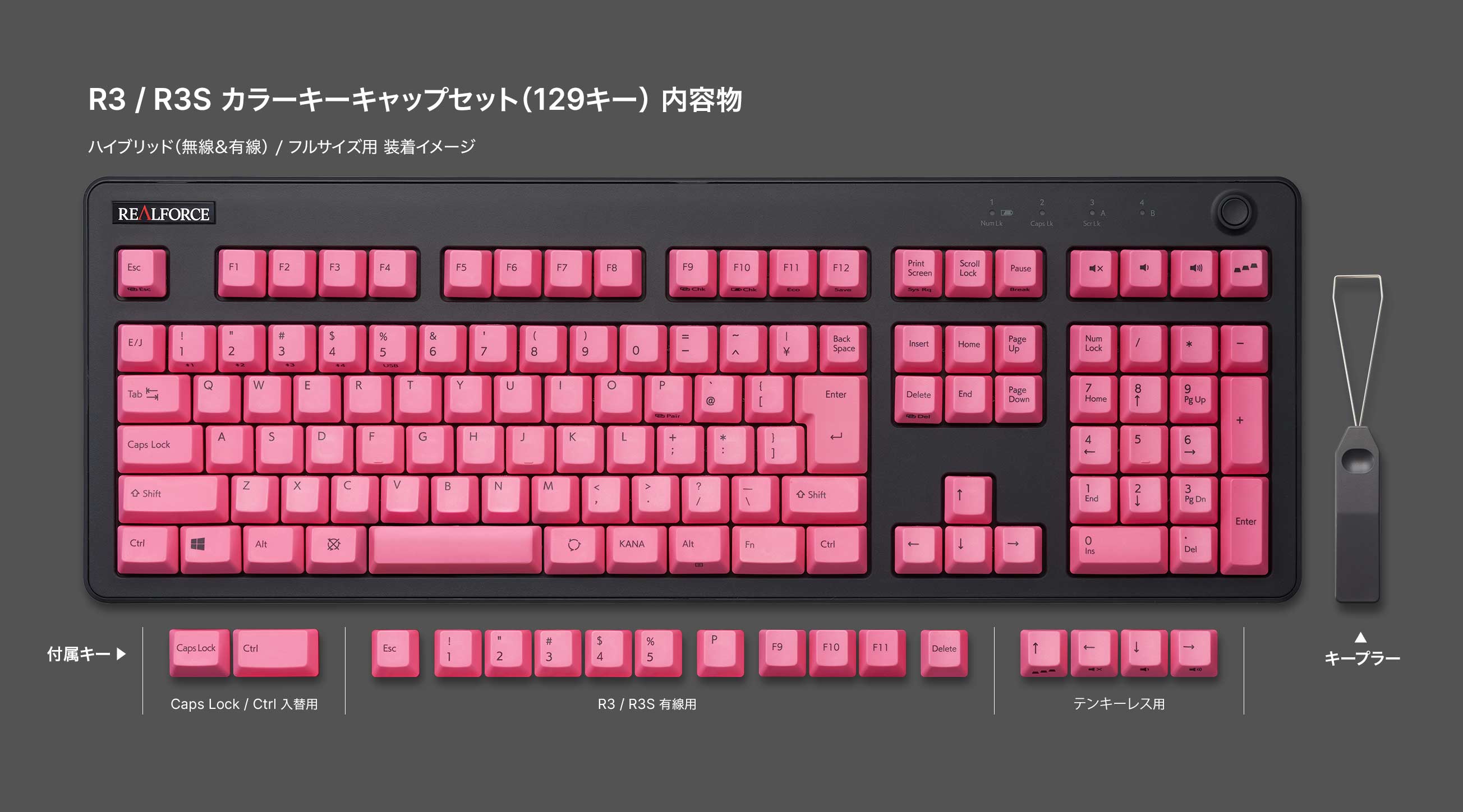 製品 : REALFORCE R3 / R3S カラーキーキャップセット | REALFORCE