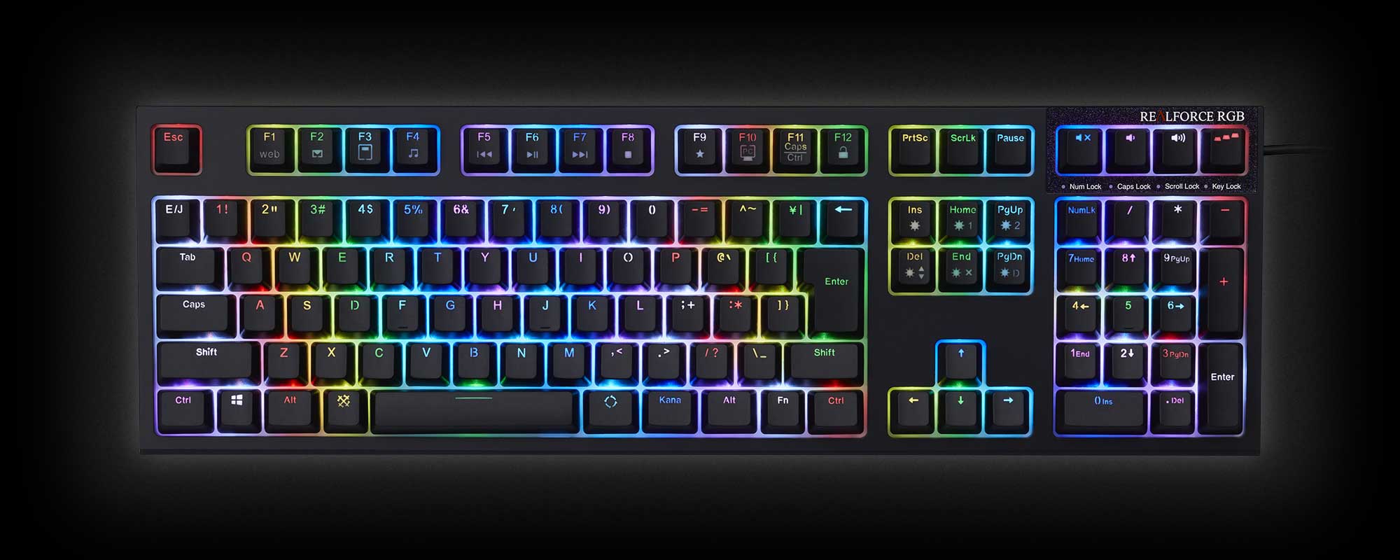 USBケーブル長東プレ キーボード REALFORCE RGB R2A-JP4G-BK - PC周辺機器