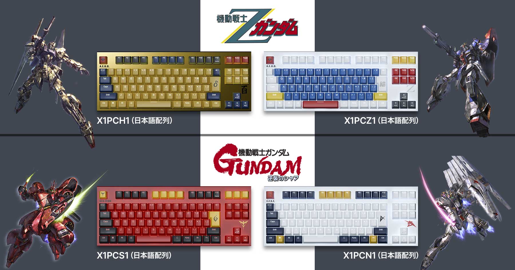 製品 : REALFORCE × ガンダム GX1 Keyboard | REALFORCE | 日本